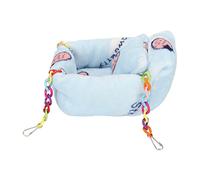 Zoeyilan Lit Chaud Suspendu pour Hamster, lit hamac pour Hamster, lit Grotte Suspendu pour Hamster, lit hamac en Peluche à Motif Fraise pour Petits Animaux avec Oreiller pour Hamster (L)