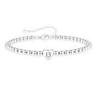 ZoeyShine Bracelet d'anniversaire pour fille, femme, fille, sœur, amie - Plaqué argent - Cœur en cuivre blanc - Bracelet réglable - Bijou élégant pour fête d'anniversaire d'adolescente, 16 cm + 5 cm
