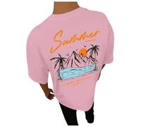 Zofedap T-Shirt Homme Oversize Manches Courtes Hawaii Imprimé Tee Shirt Col Rond Cool Hip Hop Hauts Y2K Vintage Été Streetwear Shirt Vêtements - Summer Adventure Set Off Again California