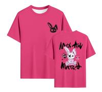 Zofedap T-Shirt Homme Oversize Manches Courtes Lapin Imprimé Tee Shirt Col Rond Cool Hip Hop Hauts Y2K Vintage Été Streetwear Shirt Vêtements - Mix ANV Match