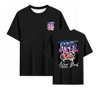Zofedap T-Shirt Homme Oversize Manches Courtes Ours Imprimé Tee Shirt Col Rond Cool Hip Hop Hauts Y2K Vintage Été Streetwear Shirt Vêtements - New York，Life is A Hurry，Dont Miss The Sunset