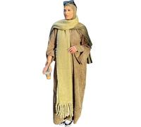 Zofocy Robe de prière musulmane à manches longues Abaya d'hiver, couleur unie, chaude et épaisse, pour l'Aïd, Moyen-Orient, caftan arabe Dubaï