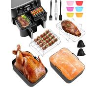 Zofory 15 Pièces Moule Silicone Air Fryer, Accessoires pour Air Fryer Compatibles Avec AF300EU, AF400EU, AF451EU 7,6L-9,5L et Autres Friteuses à Double Zone/Double Air, Les Accessoires en Silicone