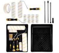 ZOFUN Kit de rouleau de peinture - Kit de peinture murale - Rouleau de peinture - Petit rouleau de peinture - Rouleau de peinture - Rouleau à peinture - Pinceau de peinture - Bac à peinture -