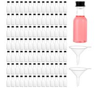 ZOFUN Lot de 100 Pièces Bouteilles de Liqueur en Plastique, Petite Bouteille Shot de Jus 25ml, Mignonette Alcool Vide, Mini bouteille shot, Fiole Plastique pour Mariages, Fêtes