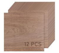 ZOFUN Lot de 12 plaques de contreplaqué de 3 mm - En bois non traité - 30 x 30 cm - Pour travaux manuels, travaux manuels, brûlure, pyrogravure
