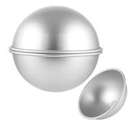 ZOFUN Lot de 2 moules à gâteau demi-sphères en aluminium anodisé - 20 cm - Argenté - Pour fête d'anniversaire d'enfant