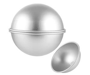 ZOFUN Lot de 2 moules à gâteau demi-sphères en aluminium anodisé - 20 cm - Argenté - Pour fête d'anniversaire d'enfant