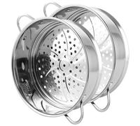ZOFUN Lot de 2 petits inserts de cuiseur vapeur, 20 cm, en acier inoxydable, pour casseroles, cuiseur à vapeur, pour casseroles, autocuiseurs, légumes, fruits, œufs