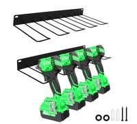 ZOFUN Lot de 2 porte-outils muraux, rangement mural, étagère à outils, étagère à outils, 4 emplacements, organisateur d'outils électriques pour garage, atelier