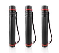 ZOFUN Lot de 3 rouleaux de transport télescopiques A1, 45-75 cm, noirs, tubes de transport, pour affiches, posters et tableau de conférence