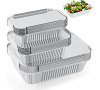 ZOFUN Lot de 60 barquettes en aluminium pour barbecue - 1750 ml/700 ml/410 ml - Jetables - En aluminium - Moule de cuisson jetable - Récipient alimentaire pour la cuisson, la torréfaction et la