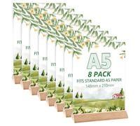 ZOFUN Lot de 8 présentoirs de table A5 portrait, porte-cartes de menu avec base triangulaire de 4,5 cm, présentoir pour menu, plaque de prix, organisation de table, réception, restaurant et foire