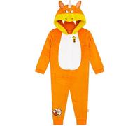 Zog Pyjama Combinaison Enfant, Surpyjama Garcon avec Capote Dragon Et Oreilles 3D, Combinaison Pyjama Enfant, Dragon Onesie Orange 3-4 Ans