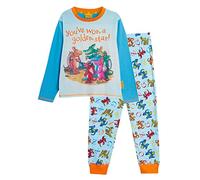 Zog Pyjama Long Unisexe The Dragon pour Enfants - Vêtement de Nuit Assorti, Bleu/Orange, 5 Ans