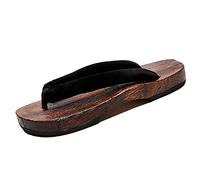 ZOGBX Été Sandale Homme Pantoufle Tong Bois Geta Japonaise Sabots Japonais Cosplay Pantoufles À Fond Épais Samurai en Bois Chausson Maison Sortie Déguisement Cosplay Tenue Japonais