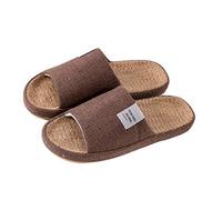 ZOGBX Lin Été Chaussons, Pantoufles Respirant Unisexe, Cotton Flax Casual Soft Light À Bout Ouvert Pantoufles Maison Confortables Et Antidérapant pour Intérieur Et Extérieur
