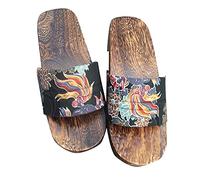 ZOGBX Sandales japonaises en Bois pour Hommes, Chaussures Traditionnelles du Japon, Tongs Geta à Semelle Large Chaussons de Cosplay, Sabots en Bois, Chaussures Geta Taille 37-46 UE