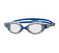 Zoggs Lunettes de natation Predator Flex Small Fit gris bleu avec verres transparents blanc