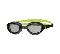 Zoggs Phantom 2.0 Lunettes de natation pour enfants, protection UV, sangle fendue, verres transparents anti-buée, ajustement rapide, pour enfants de 6 à 14 ans, noir/vert citron/fumée