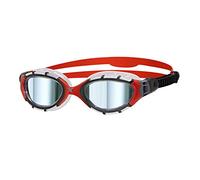 Zoggs Predator Flex Titanium Mirror Regular Lunettes de Natation Mixte, Noir/Rouge/Miroir, Normal