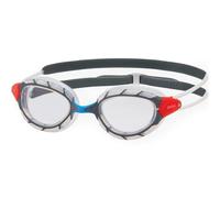 Zoggs Lunettes de natation Predator – Gris/Rouge/Blanc, verres transparents – Taille M