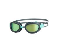 Lunettes de natation Zoggs Predator Titanium Reactor noir bleu avec verres à effet miroir vert - M-L
