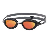 Lunettes de natation Zoggs Predator Titanium noir gris avec verres à effet miroir orange - S