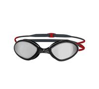 Zoggs Lunettes de natation Tiger Titanium – Gris/rouge, verres miroir gris – M