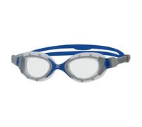 Lunettes de natation Zoggs Predator Flex Small Fit gris bleu avec verres transparents blanc