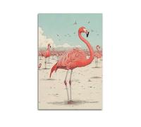 ZOGJIN Poster animal - Groupe de flamants roses dans un habitat naturel - Impression sur toile - Décoration murale moderne - Sans cadre - 50 x 75 cm