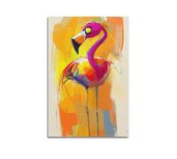 ZOGJIN Poster animal - Poster coloré abstrait flamant rose art moderne sur toile esthétique décoration peinture 60 x 90 cm sans cadre