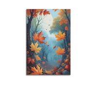 ZOGJIN Poster de paysage forêt au clair de lune. jpg Poster moderne sur toile décorative esthétique 60 x 90 cm sans cadre