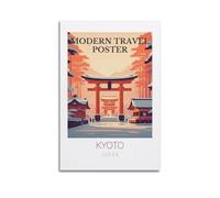 ZOGJIN Poster de voyage Kyoto Japon, porte de Torii, paysage enneigé. jpg Poster moderne sur toile décorative esthétique sans cadre 20 x 30 cm