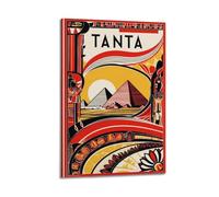 ZOGJIN Poster de voyage Tanta Égypte, pyramides et icônes égyptiennes.jpg Poster moderne art mural sur toile esthétique décoration peinture 50 x 75 cm style cadre