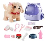 Zogxyc 14PCS Chien Interactif, Chien Robot Qui Marche et Aboie | Peluche qui Marche avec Mallette de Transport Laisse, Jouet Enfant 3 4 5 6 Ans Fille Garçon, Idée Cadeau