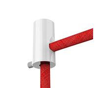 ZOHAR Lot de 10 supports de câbles pour montage en saillie - Broches murales et de plafond - Fixation de câble - Balançoire singe - Avec vis et chevilles - Pour câble textile, lampe DIY - Blanc