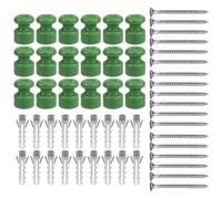 ZOHAR Lot de 18 isolateurs en porcelaine, isolants en porcelaine, broches murales et de plafond, broches murales en porcelaine pour câble textile, support de câble pour lampe vintage, vert brillant, Ø