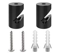 ZOHAR Lot de 2 broches murales et de plafond noires pour câble textile Fixation au plafond balançoire de singe Support de câble pour lampe DIY avec vis et chevilles