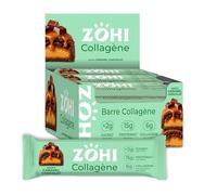 ZOHI - Barre avec Collagène saveur Chocolat et Caramel - Riche en Protéines et Moins de 2g de Sucres - Enrobée de Chocolat au Lait et Billettes Croustillantes - 50g (Pack de 12)