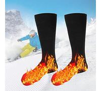 Zohisin Chaussettes chauffantes 3,7 V pour hommes et femmes Chauffe-pieds électriques avec batteries Li-ion rechargeables 2200 mAh 3 niveaux de chaleur gardent l'avant-pied et les orteils (Dark gray)