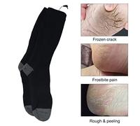 Zohisin Chaussettes chauffantes 3,7 V pour hommes et femmes Chauffe-pieds électriques avec batteries Li-ion rechargeables 2200 mAh 3 niveaux de chaleur gardent l'avant-pied et les orteils (Black)