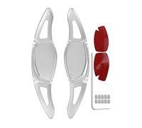 Zohisin Extensions de levier de vitesse de volant en alliage d'aluminium 2 pièces pour RS3 RS4 RS5 RS 2016 2017 2018 Kit d'amélioration rapide avec vis de ruban d'installation et clé pour (Silver)