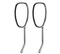 Zohisin Lot de 2 rétroviseurs latéraux rétro pour moto, barre gauche et barre droite noires, 10 mm, en aluminium et ABS galvanisé, adaptés aux filetages de 10 mm