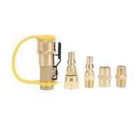 Zohisin Lot de 6 adaptateurs à connexion rapide pour camping-car - Kit de valve d'arrêt en laiton de 6,35 mm - Idéal pour les remorques, camping-cars, véhicules de camping - Construction en laiton