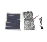 Zohisin Solar Panel Powered Fan 2 Fans 100W 20V Green Energy Portable Convenient Mini Ventilator for Dog Pet House Greenhouse RV