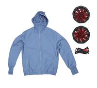 Zohisin Veste de ventilateur de refroidissement pour hommes, 3 vitesses, chemise conditionnée à faible bruit avec moteur sans balais à grande vitesse, tissu fin et respirant pour les (L)