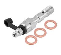 Zohisin Vis d'étrier de frein pour moto M10 x 0,25 mm, rondelles de mamelon de purge Banjo rouges - Installation facile avec rondelles en cuivre (Argent)