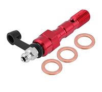 Zohisin Vis d'étrier de frein pour moto M10 x 0,25 mm, rondelles de mamelon de purge Banjo rouges - Installation facile avec rondelles en cuivre (Rouge)