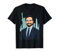 Zohran Mamdani Portrait du Maire de New York Statue de la Liberté T-Shirt
